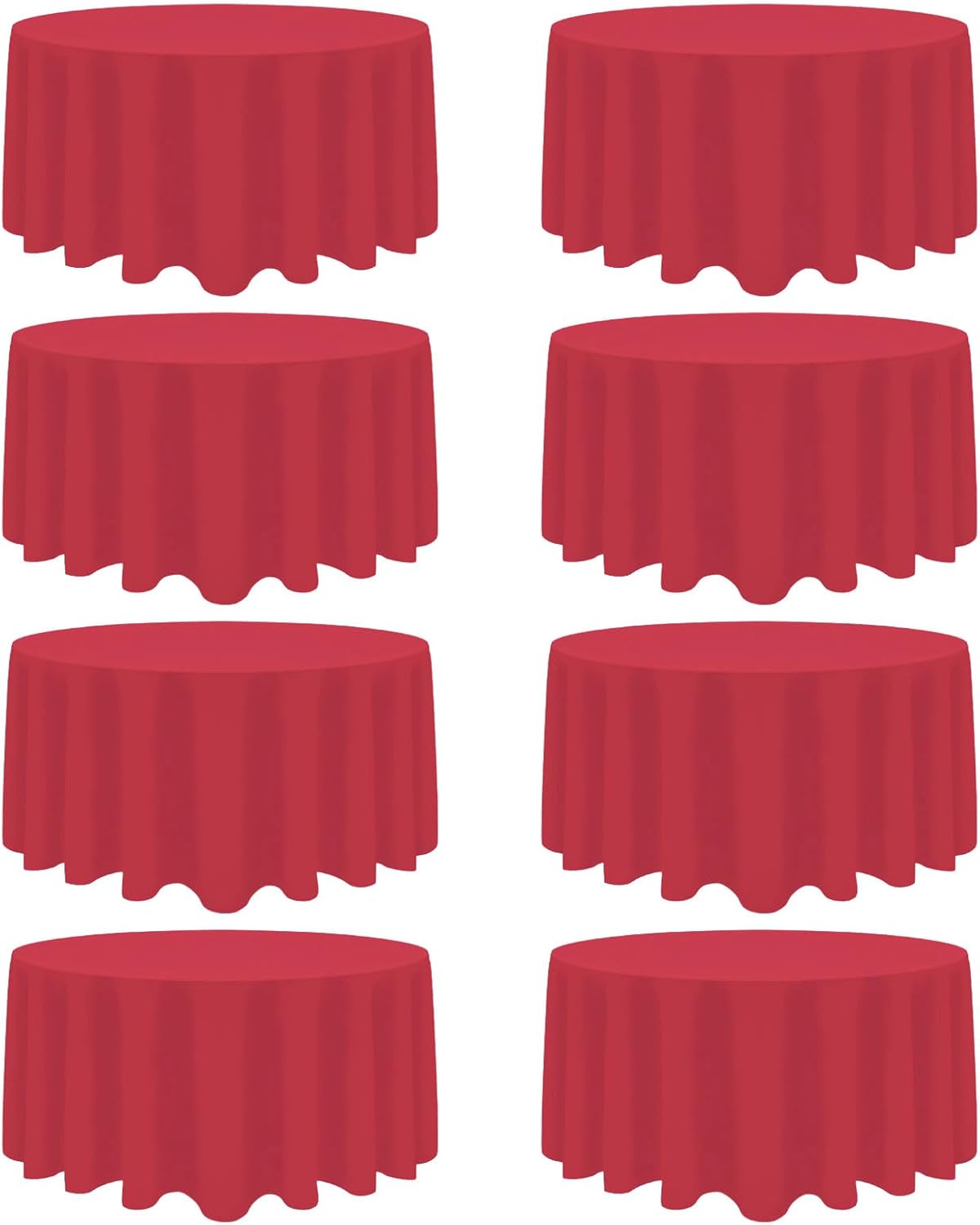 8 Pack Red Round Tablecloths for Elegant Events and Parties
