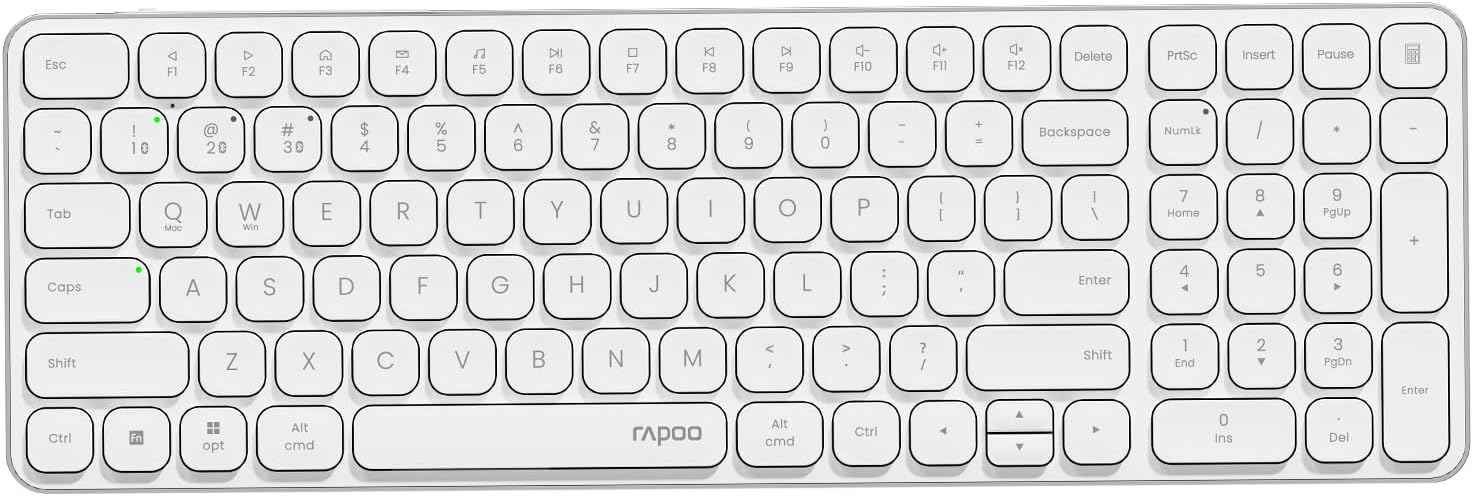 Rapoo E9350L Ultra-Thin Wireless Keyboard - Multi-Device, Low-Profile & Rechargeable