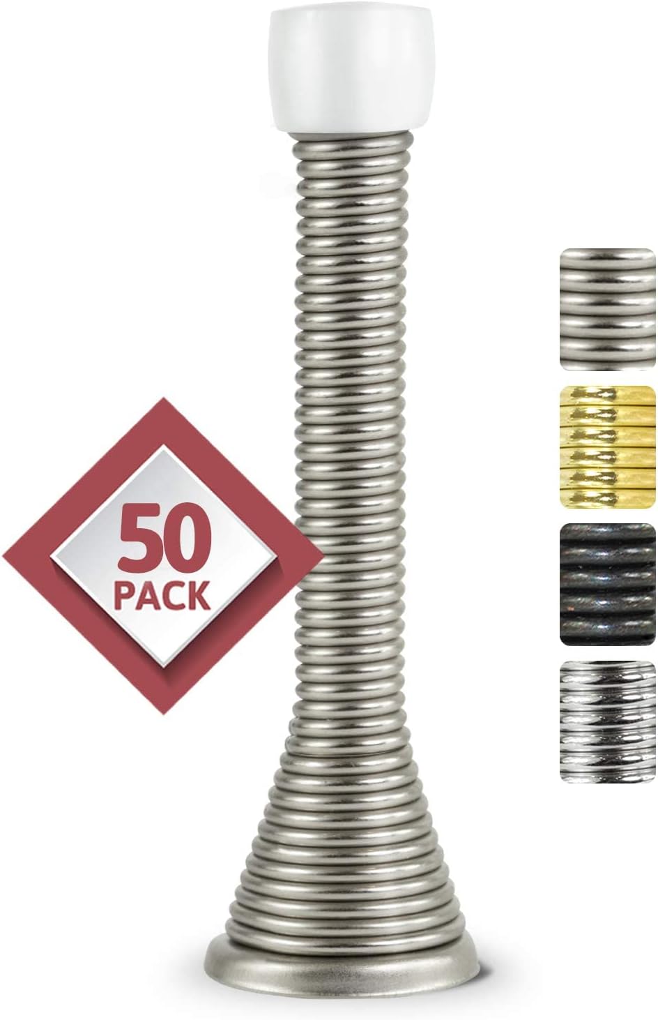 Jack N Drill Spring Door Stopper - Heavy Duty 50 Pack for Home