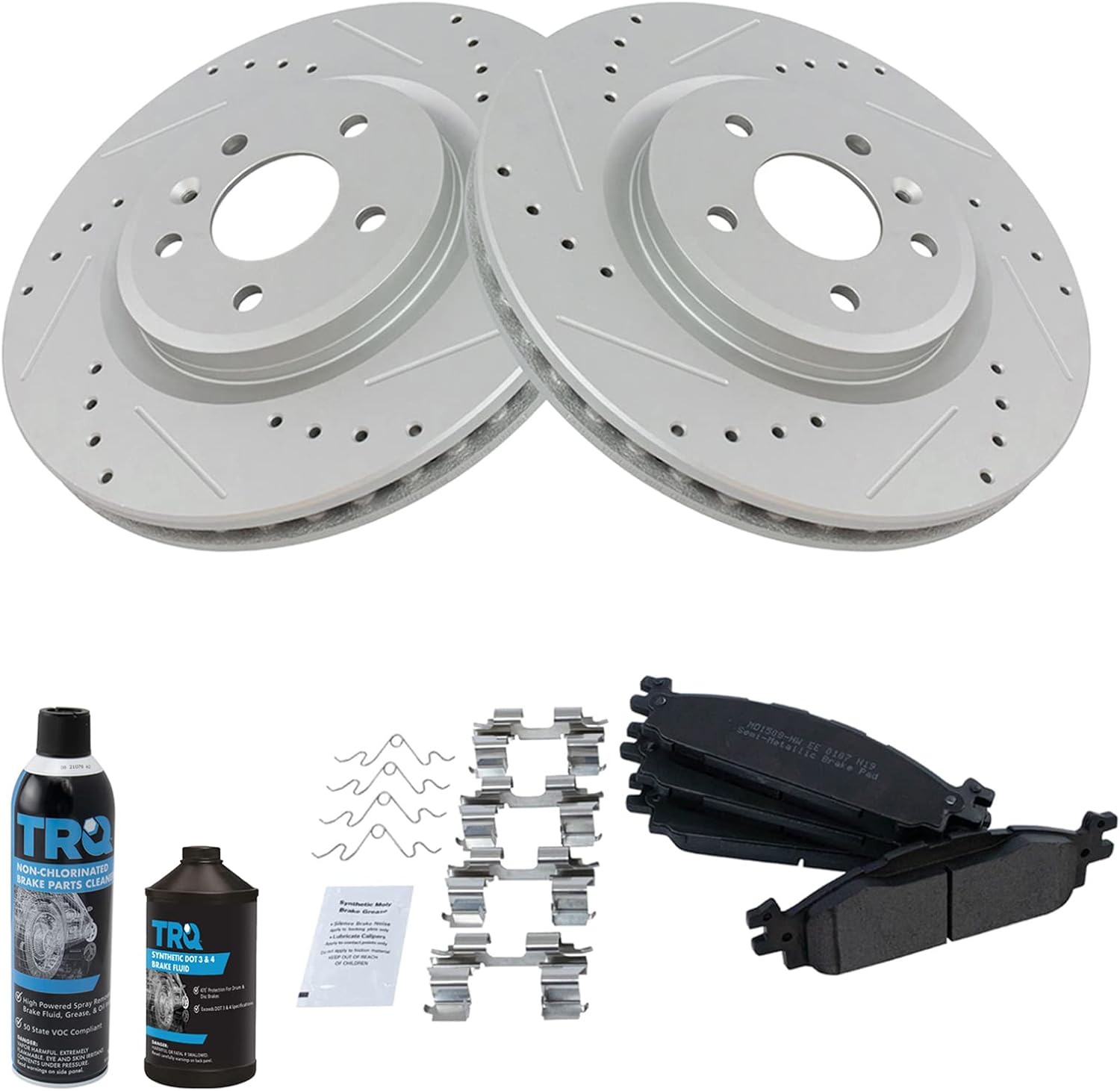 Premium G-Coated Semi-Metallic Brake Pad & Rotor Kit for Ford