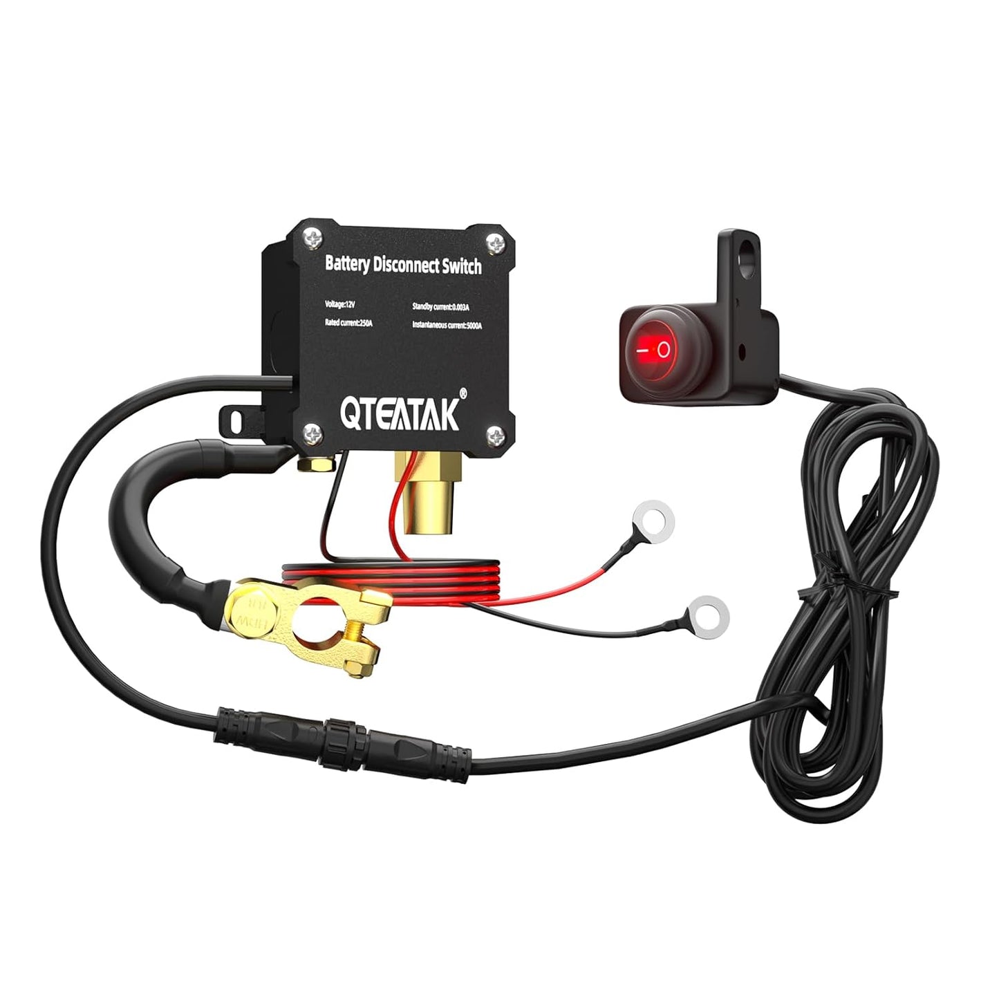 12V 250A Battery Disconnect Switch by QTEATAK for Vehicles