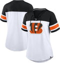 Women's NFL Athena Rhinestone Lace-Up V-Neck Tee - Sparkle Fit