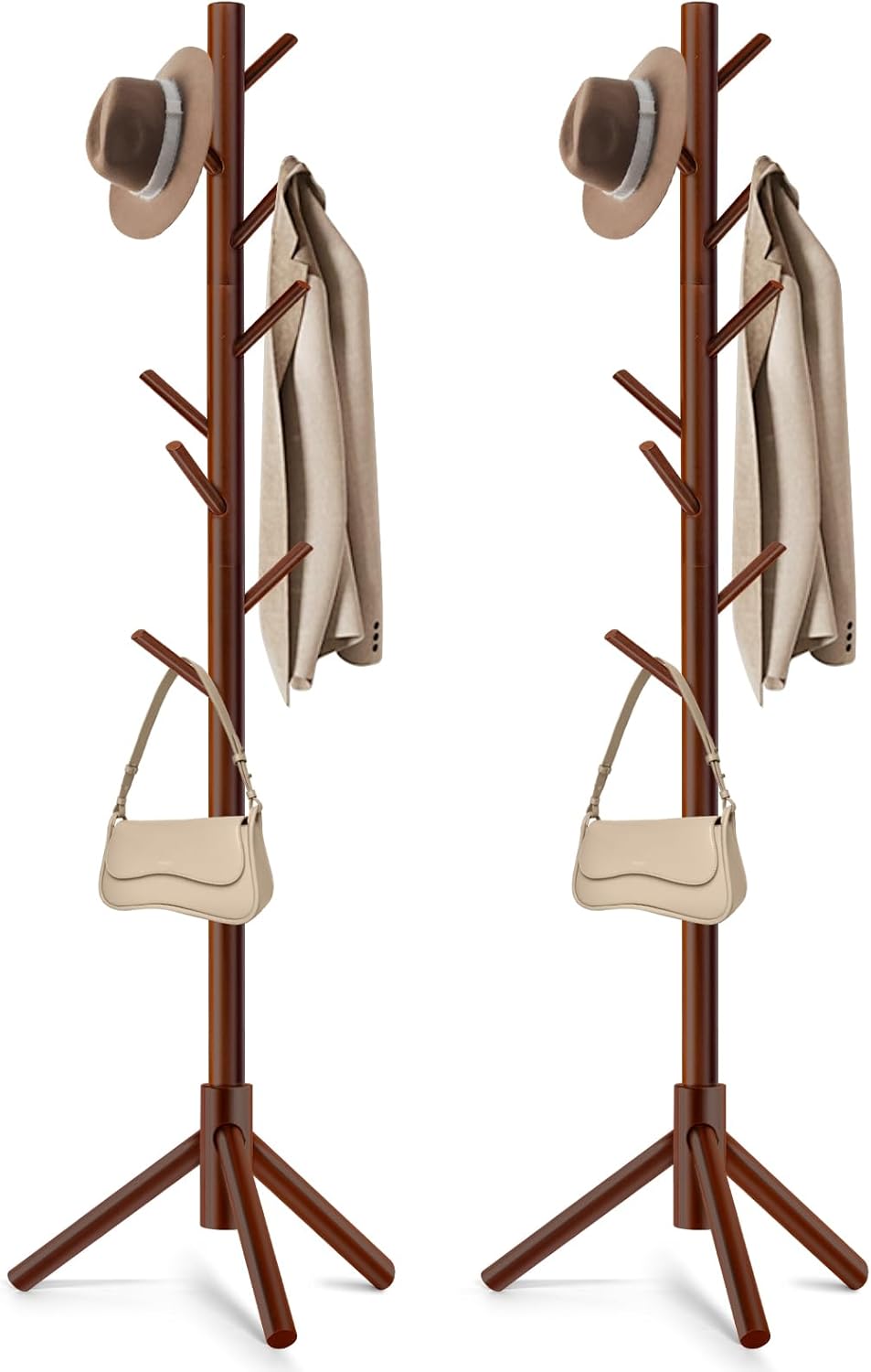 Freestanding Coat Rack with 8 Hooks for Bedroom and Office