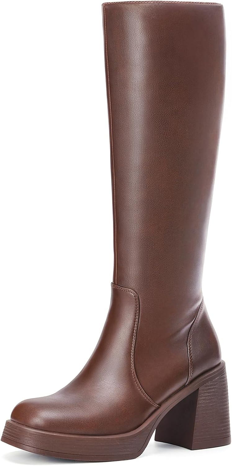 Stylish Black Knee High Boots for Women - Wide Calf Comfort
