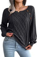 Womens Leopard Print Knitted Pullover Sweater - Cozy, Soft Fit