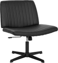 Adjustable Ergonomic Office Chair - No Wheels, Wide Seat, Native Sponge - Black