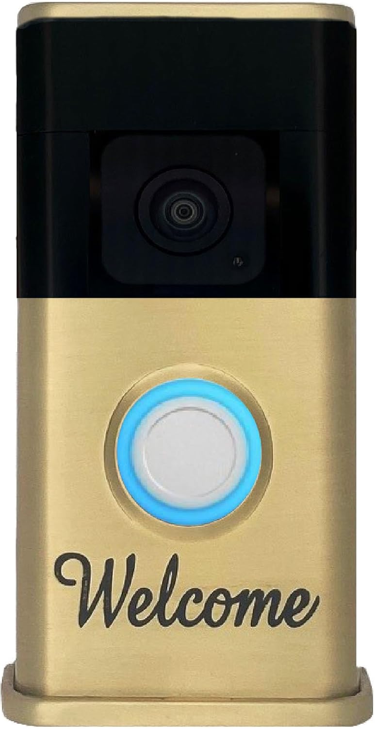 Brass Welcome Doorbell Cover for Ring Devices - Michael Healy Designs
