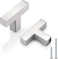 Probrico Square Bar Kitchen Door Knobs 30 Pack - Satin Nickel