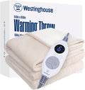 Westinghouse Electric Throw Blanket, Flannel Sherpa Heated Throw