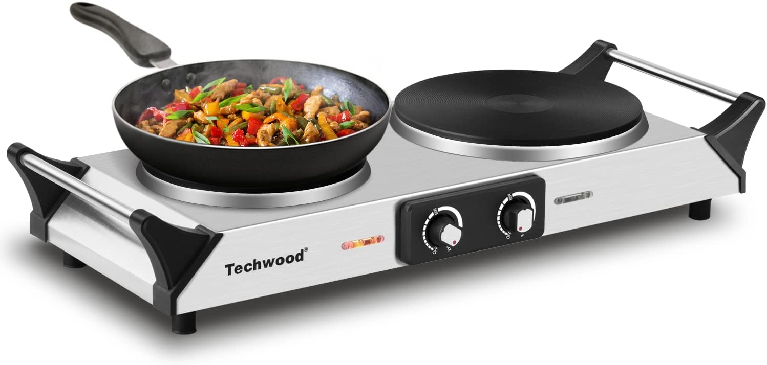 Techwood Double Burner Hot Plate for Efficient Cooking