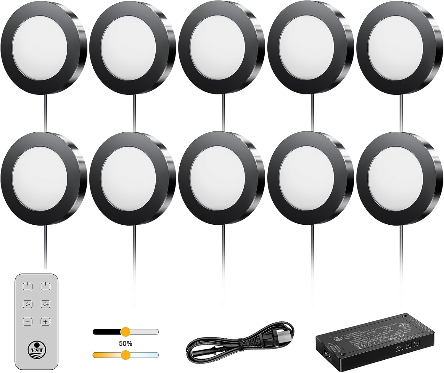 VST Under Cabinet Lights with Adjustable Brightness and CCT