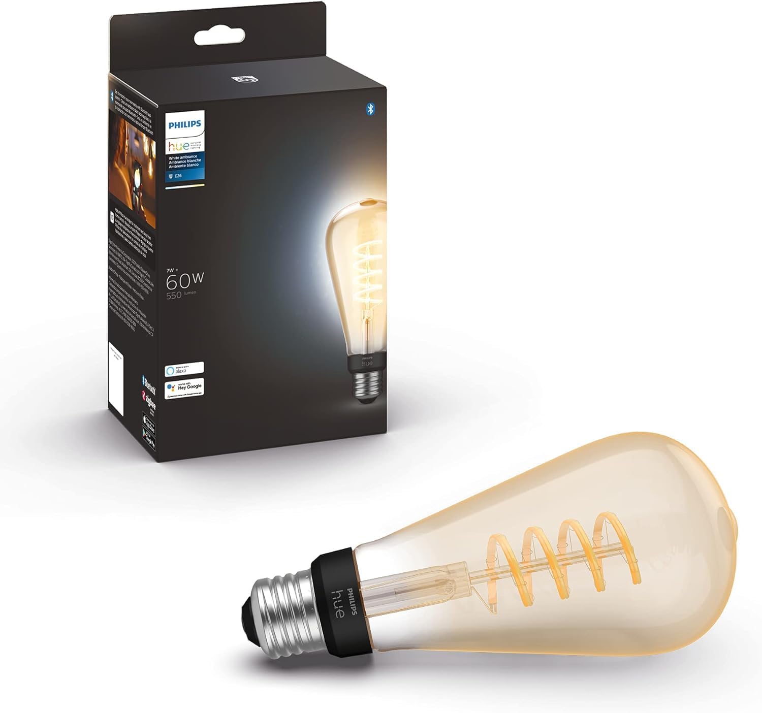 Philips Hue Smart 60W ST23 Filament LED Bulb for Home Lighting