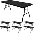 6 Pack Stretch Fabric Table Top Cap Cover for 6 ft Tables - Sleek