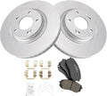 TRQ Front Brake Pad & Rotor Kit - Ceramic G-Coated OE Replacement