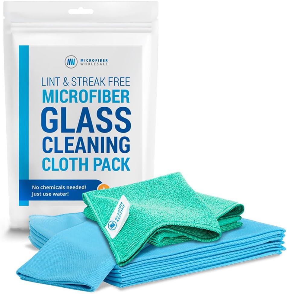 Streak-Free Microfiber Glass Cloths | Lint-Free | 8 Pack
