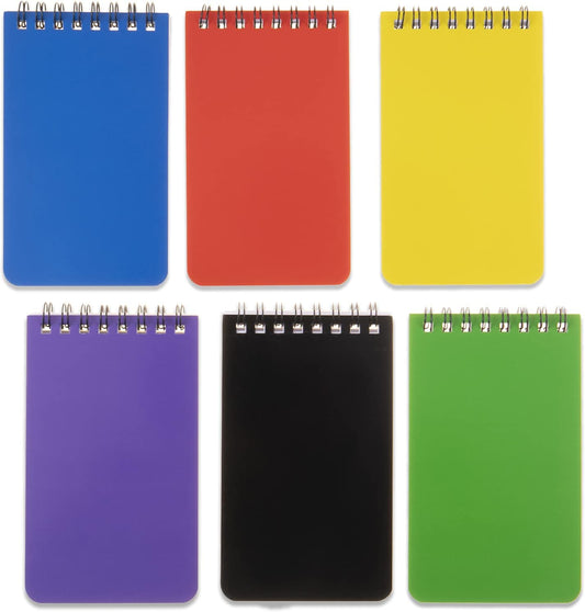 6pk Small Spiral Pocket Notebooks 3x5In | Ultra-Portable