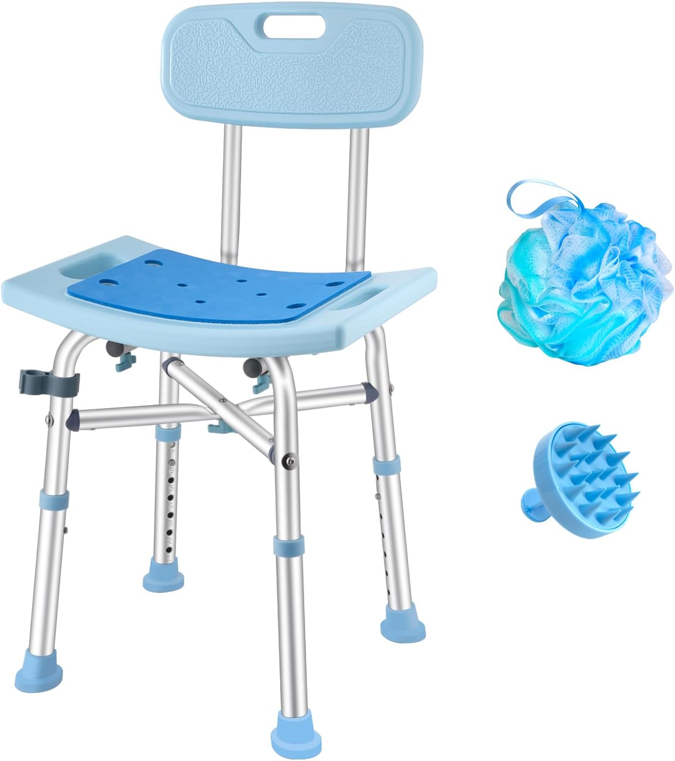 Heavy-Duty Shower Chair for Elderly with Adjustable Height