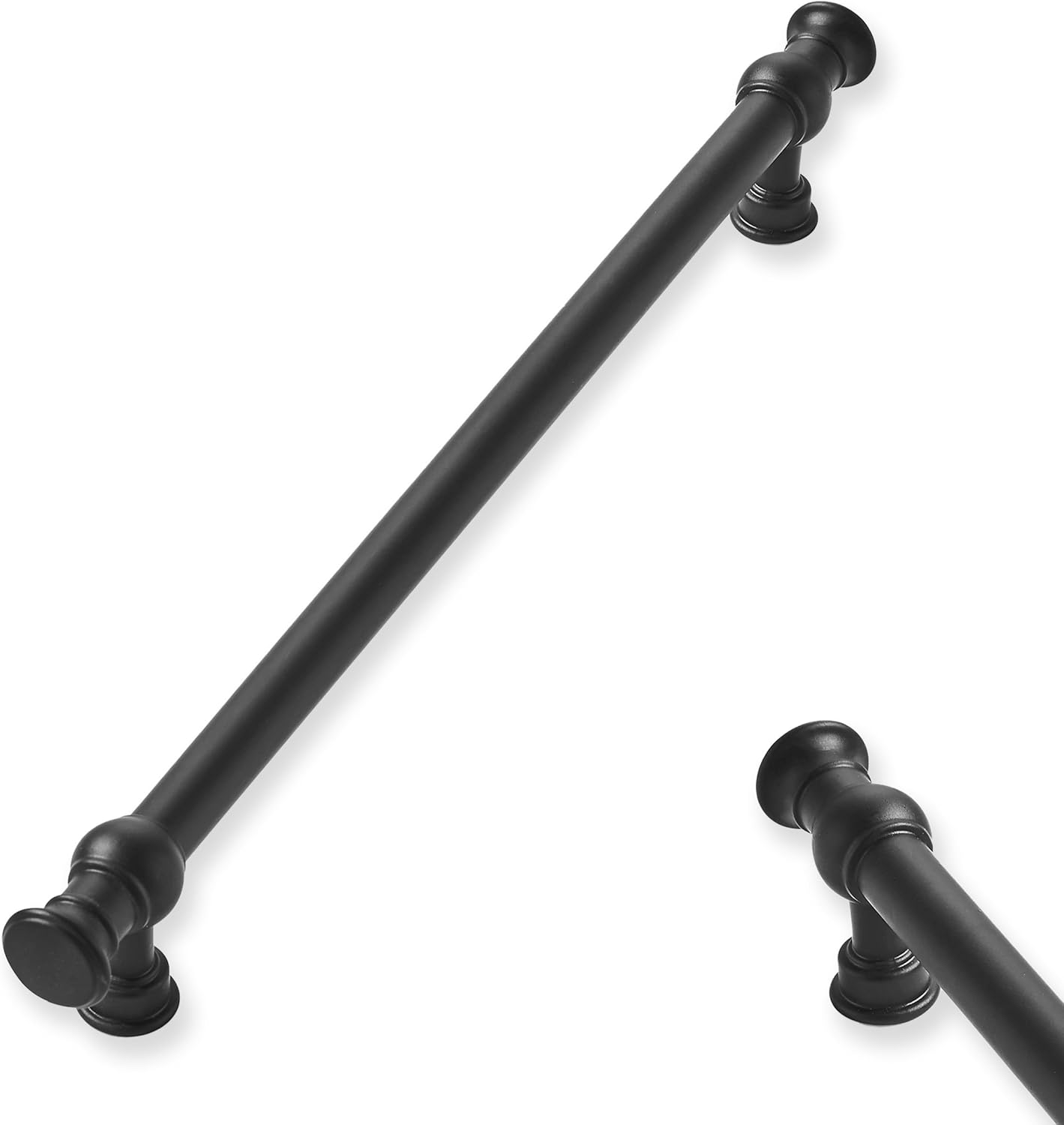 10-Pack 6in Matte Black Cabinet Pulls for Kitchen and Bathroom