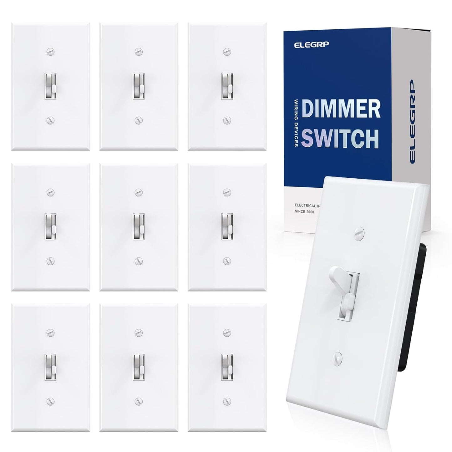 ELEGRP Digital Toggle Dimmer Switch for LED and CFL Bulbs
