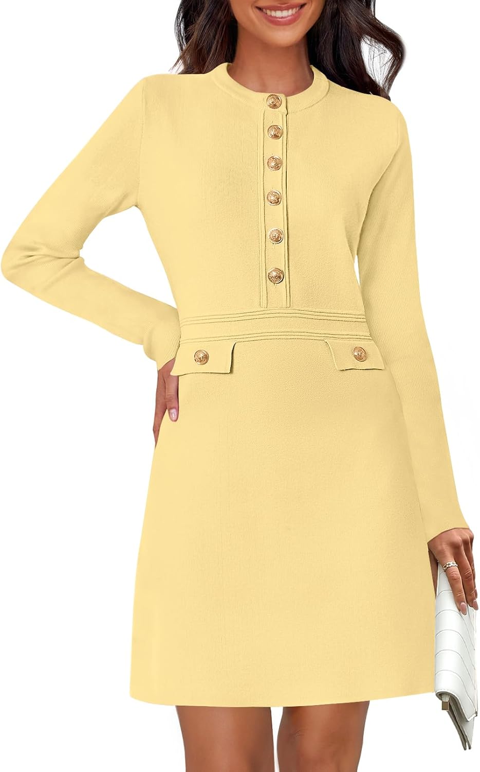 Stylish Women's Long Sleeve Bodycon Sweater Dress for Fall