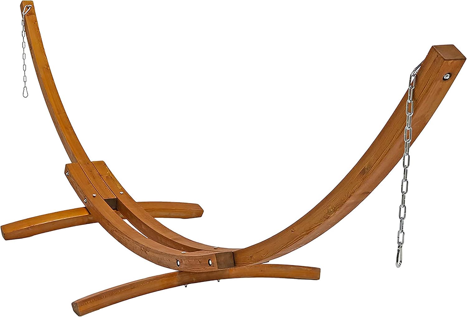 Sunnydaze Curved Wood Hammock Stand for 2-Person Comfort