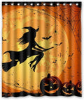 Witch Pumpkin Halloween Shower Curtain - 65x72 Inches