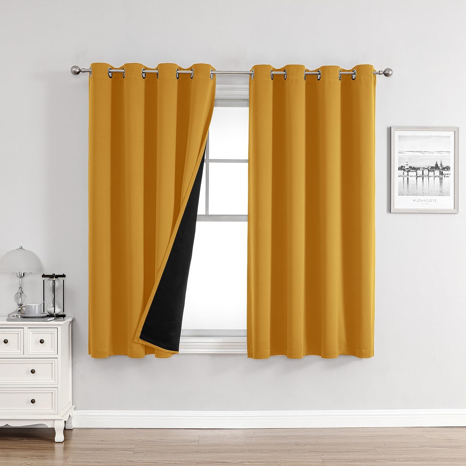 ChrisDowa 100% Blackout Curtains for Bedroom Total Blackout