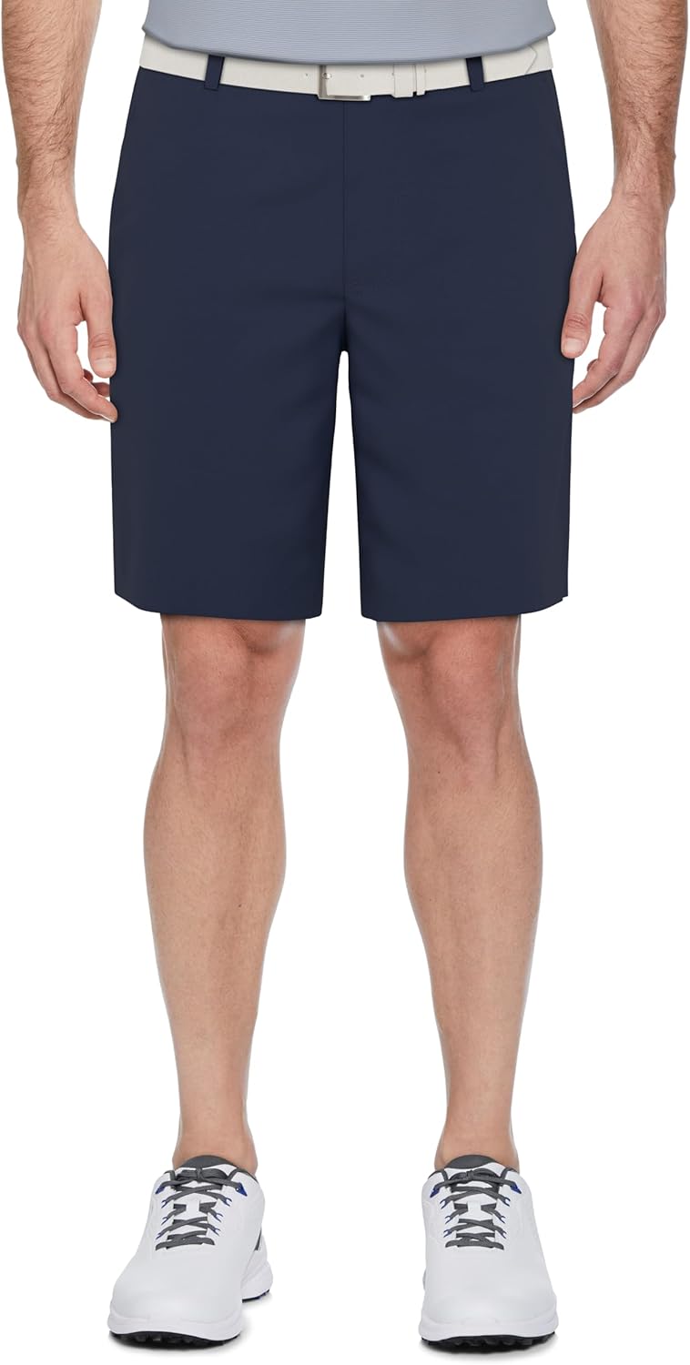PGA TOUR Mens 9 Flat Front Golf Shorts with Active Waistband
