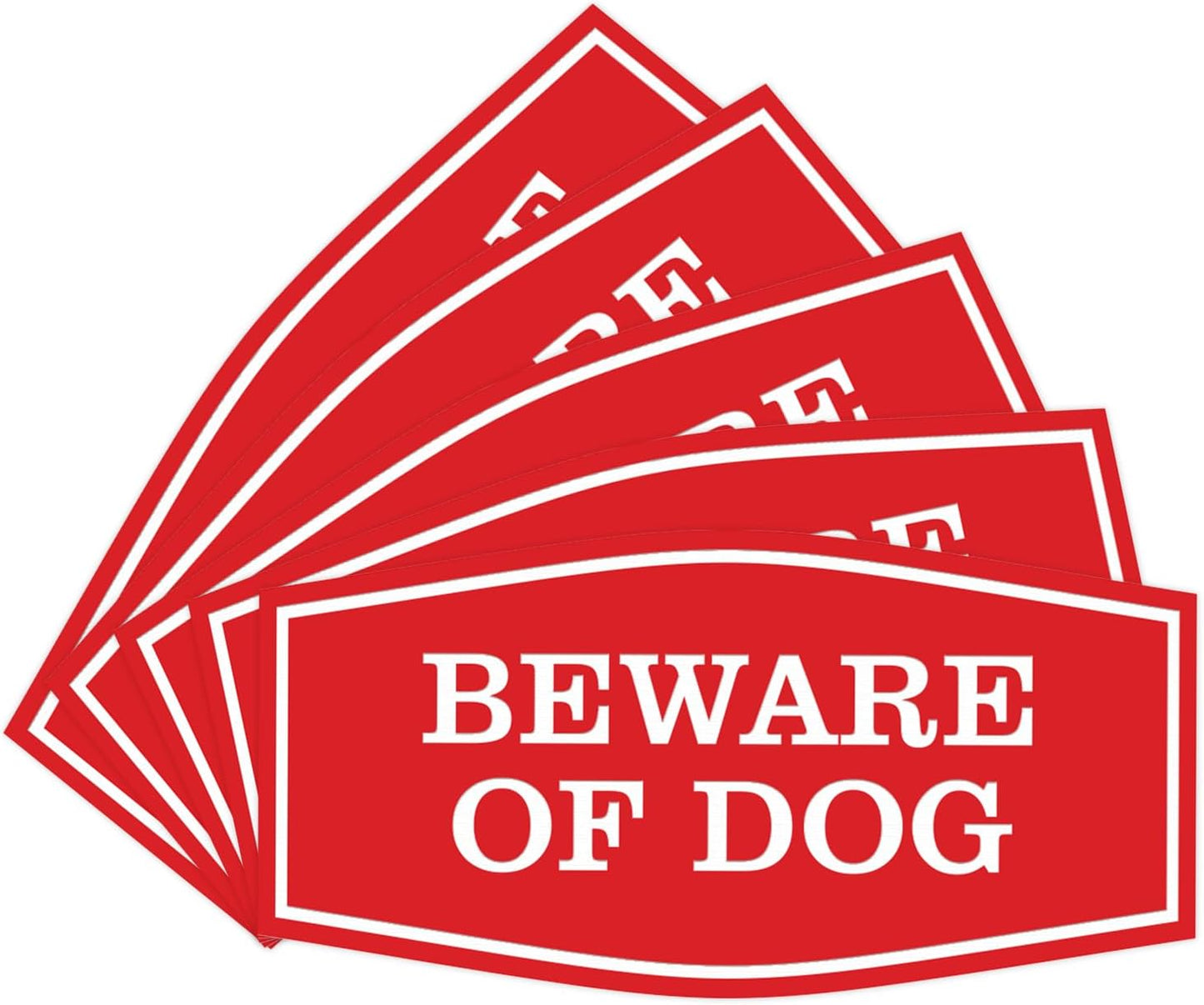 Beware of Dog Wall or Door Sign - Durable Security Signs 5 Pack