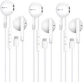 MFi Certified USB C Earphones 3 Pack - HiFi Stereo with Mic