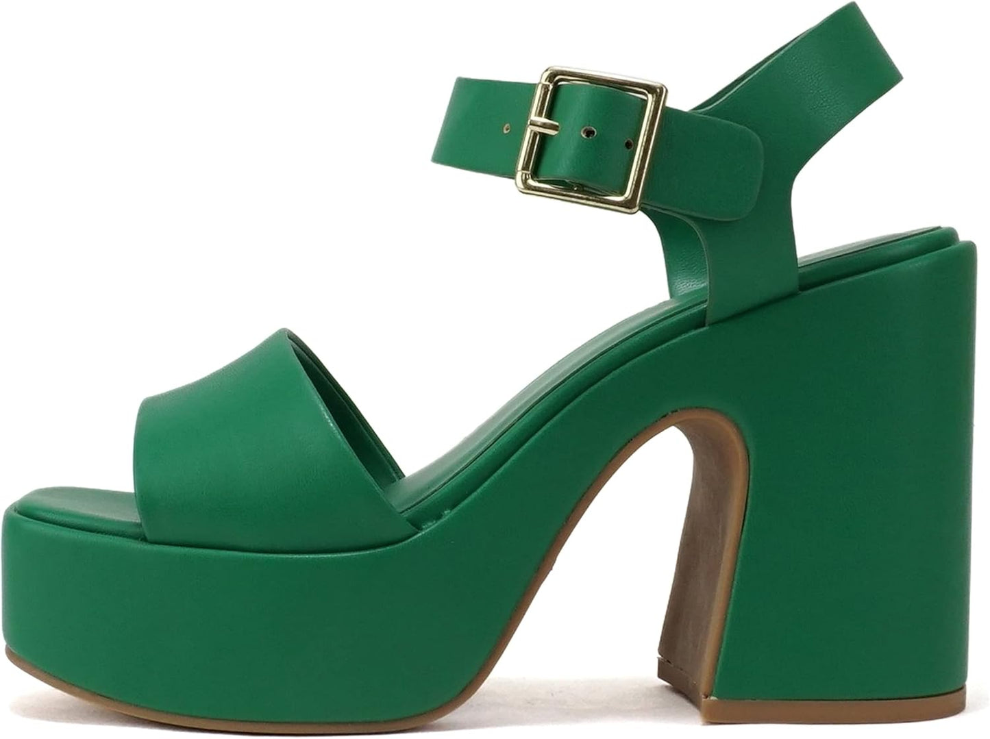 Soda Launch Women Open Toe Ankle Strap Platform Heels