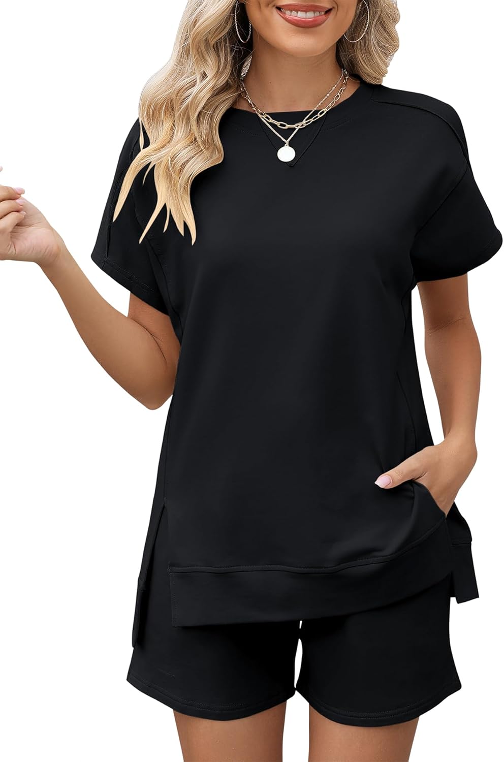 LOMON Womens Fashion 2 Piece Outfits for Summer Loungewear