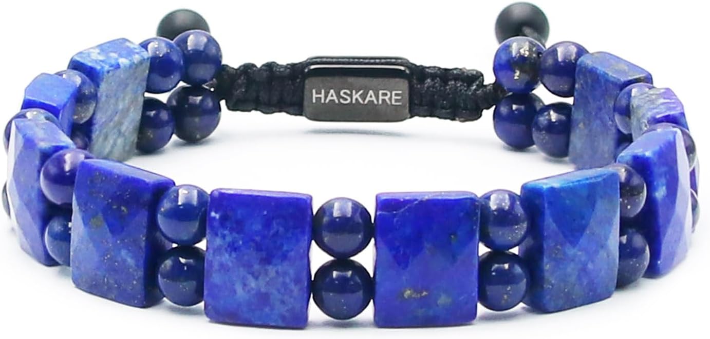 Lapis Lazuli Men's Bracelet - Healing Energy Bead Jewelry