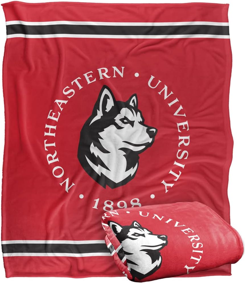Northeastern University Primary Logo Silky Touch Throw Blanket