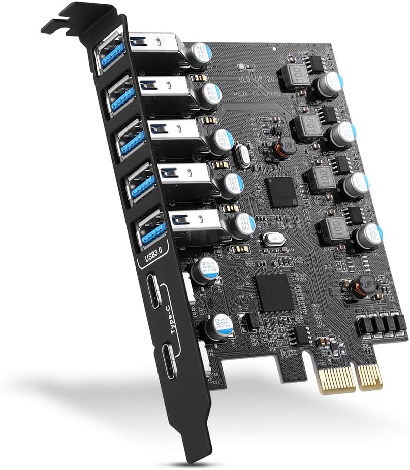 PCIE USB 3.0 Expansion Card with 7 Ports for Fast Connectivity