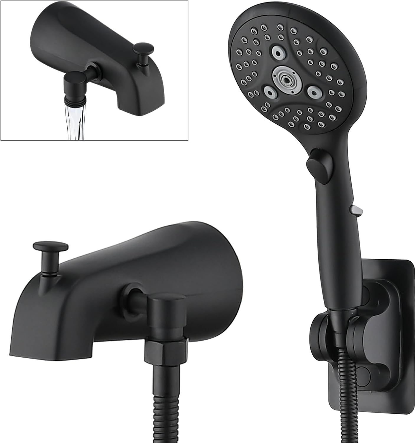 PROOX All Metal Tub Spout with Diverter and Handheld Shower