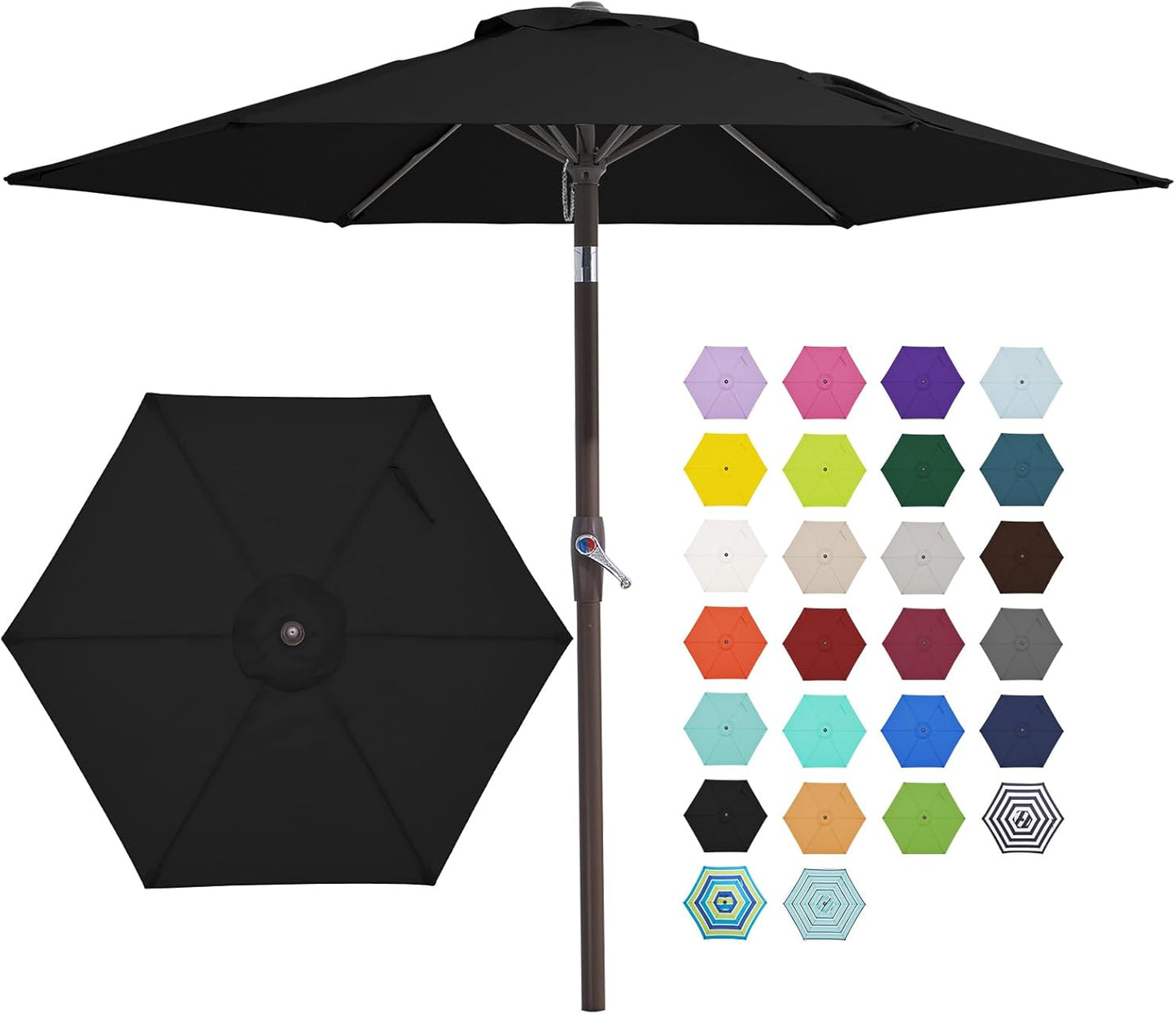 7.5FT Patio Umbrella with Crank and Tilt for Outdoor Comfort