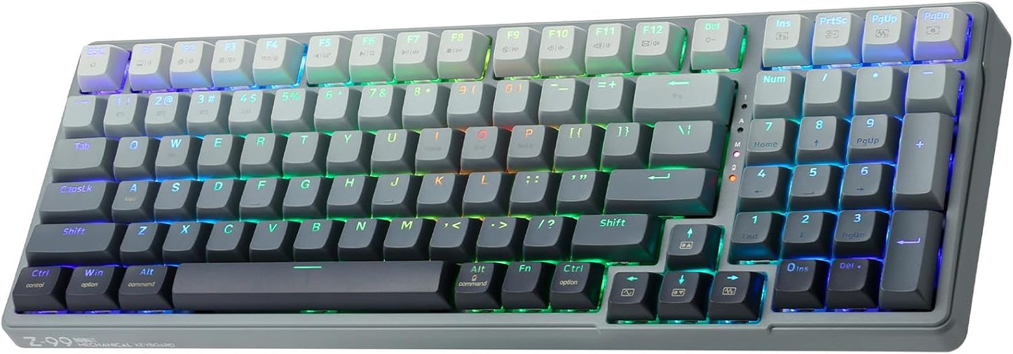 Wireless Mechanical Keyboard with Hot Swappable Blue Switches