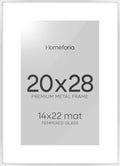 20x28 Picture Frame Silver with Mat - Gallery-Grade Tempered Glass
