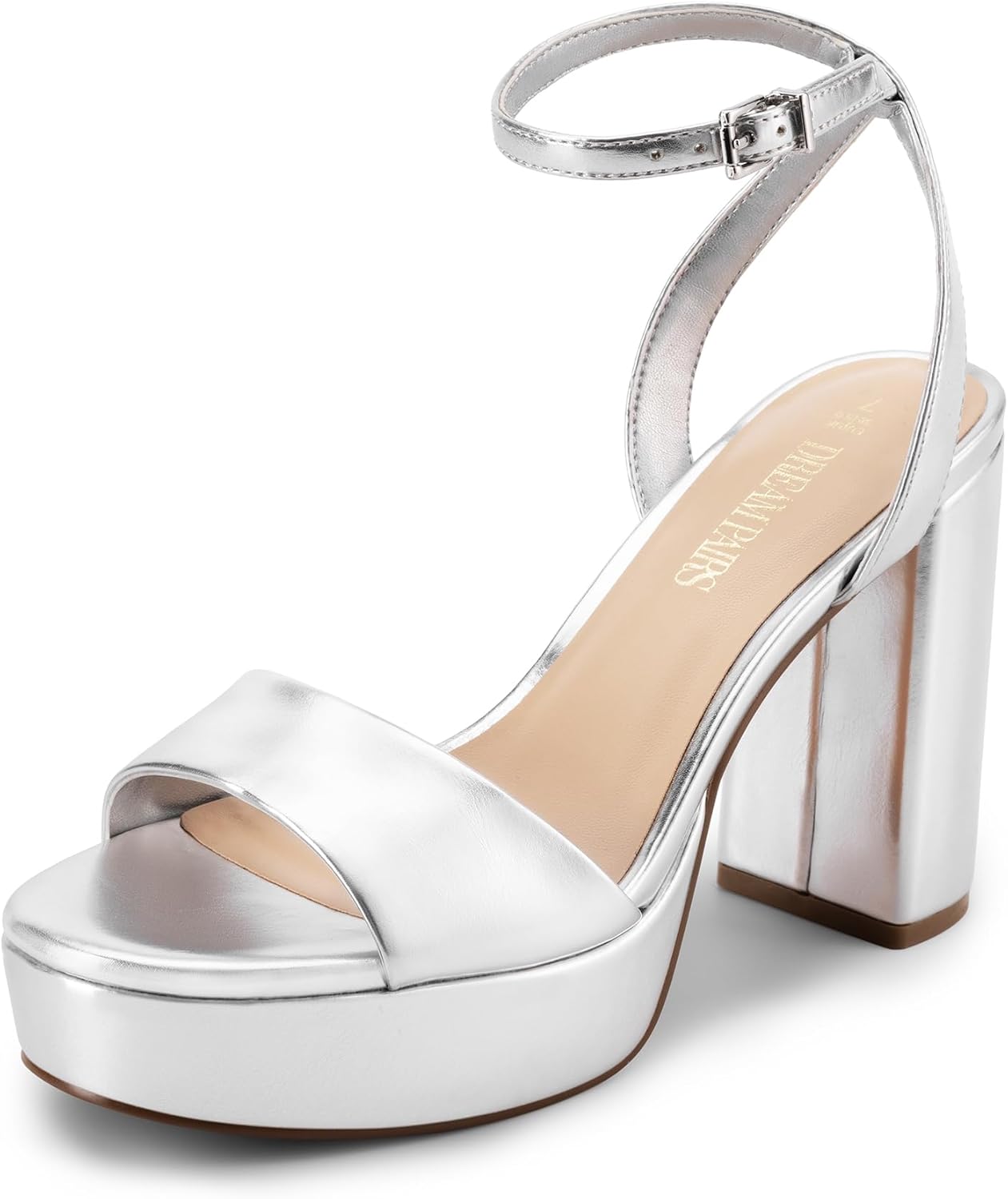 DREAM PAIRS Platform High Heels for Women Stylish Ankle Strap
