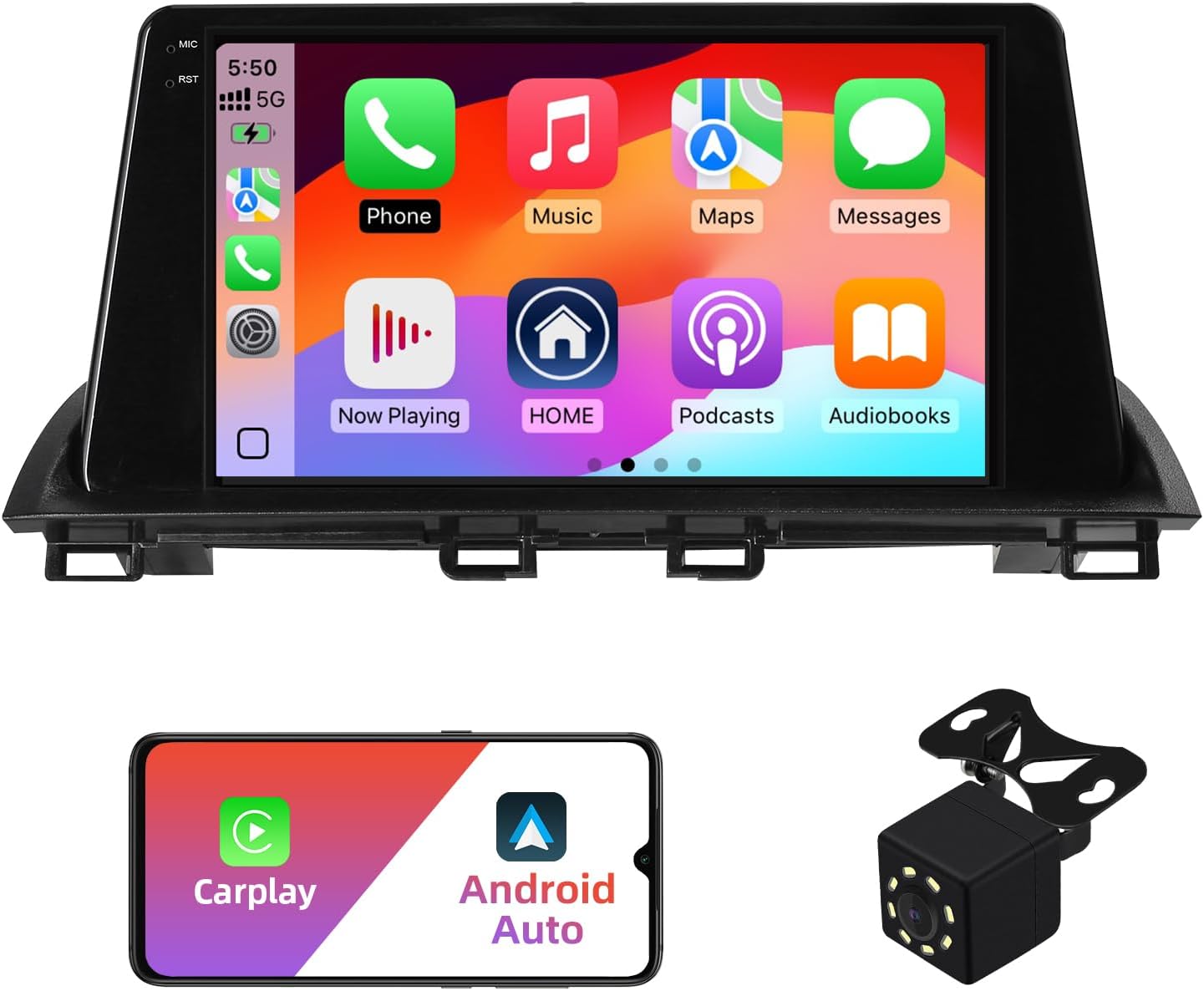 2+32G Android 12 Double Din Car Stereo for Mazda 3 Axela 2014-2019