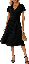 Summer Fall Wrap V-Neck Dress for Women - Comfortable Rayon Blend