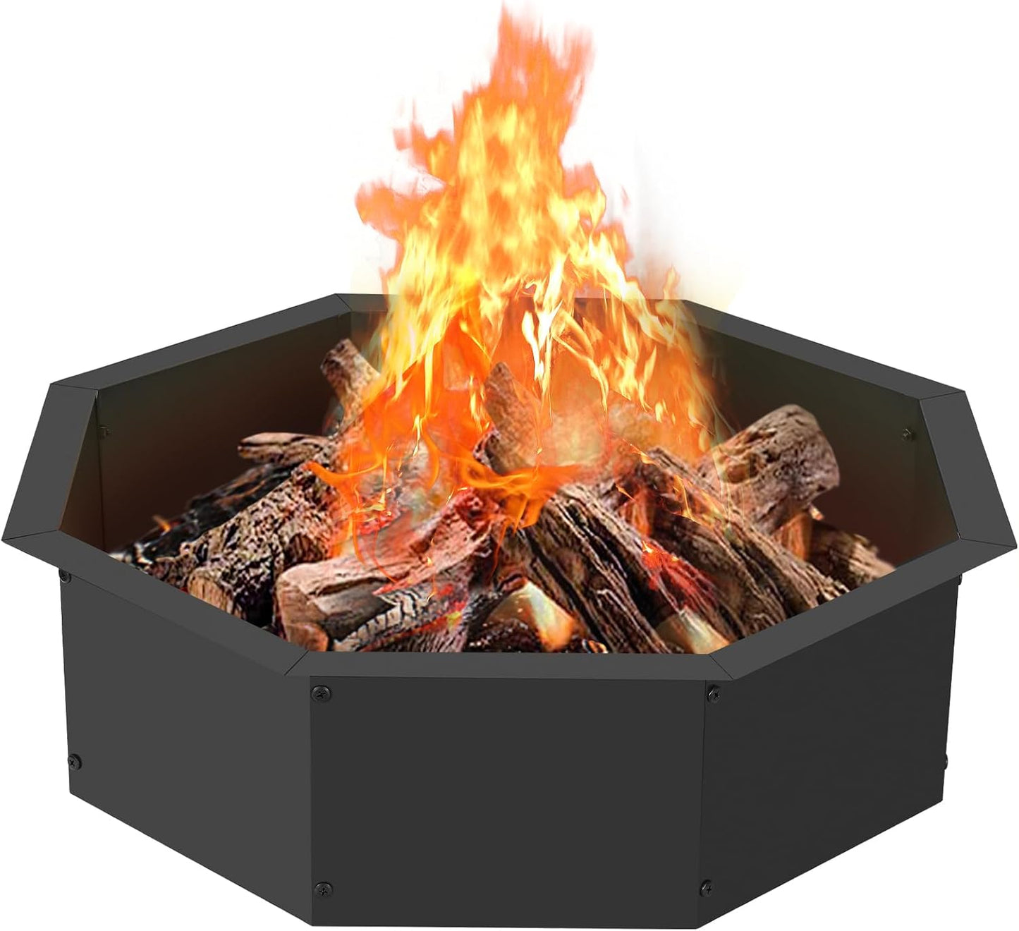 OUSHENG 30 Inch Octagonal Fire Pit Ring for Outdoor Use