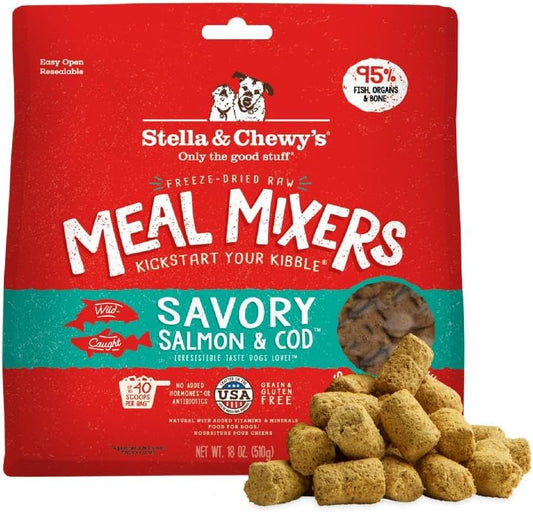 Freeze-Dried Raw Salmon & Cod Meal Mixers for Dogs - 18 oz