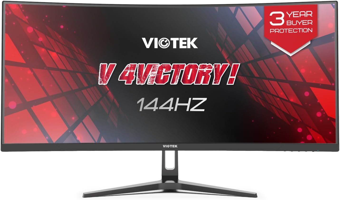 Immersive Gaming Bliss: Viotek 34" Curved 144Hz Monitor