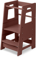 Stool Buddy Mahogany Child Step Stool Tower - Adjustable Kids Helper