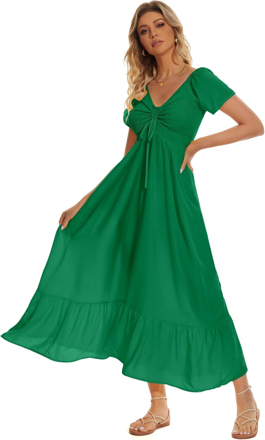 Women's Summer Floral Maxi Dress for Beach Parties and More