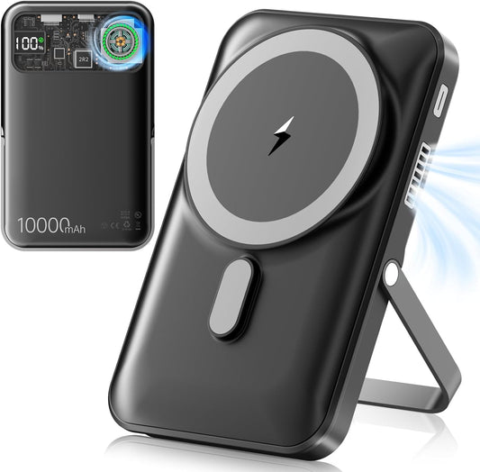 10K mAh Foldable Magnetic Power Bank with Active Cooling