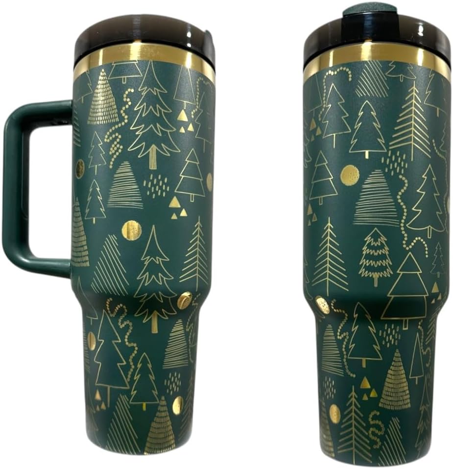 Cow Tumbler with Handle 40 Ounce Insulated Floral Drinkware