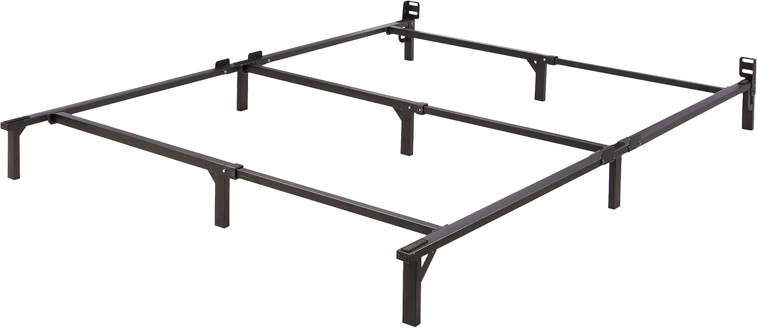 Queen-Size Metal Bed Frame with 9-Leg Support for Stability